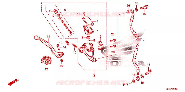 MAITRE CYLINDRE DE FREIN AVANT Honda MOTO 150 CRF 2014  CRF150RBE
