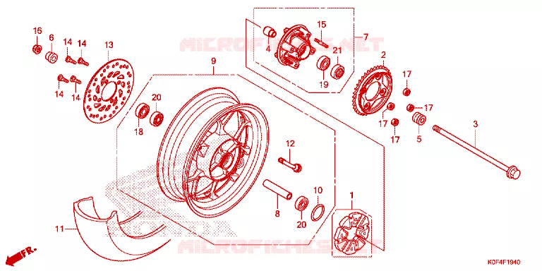 ROUE ARRIERE Honda MOTO 125 MONKEY 2020  Z125ML