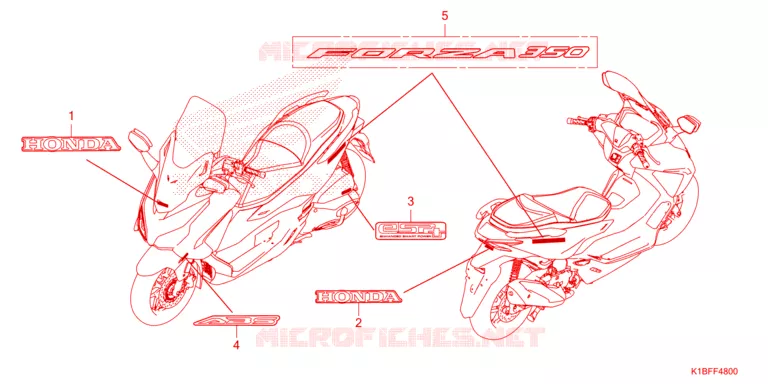 AUTOCOLLANTS Honda SCOOTER 350 FORZA 2023  NSS350AP