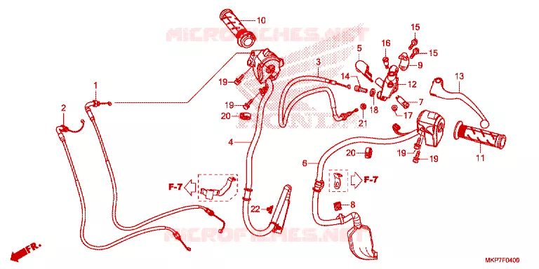 LEVIER DE GUIDON - CABLE - COMMODO Honda MOTO 500 CB 2023  CB500XAP