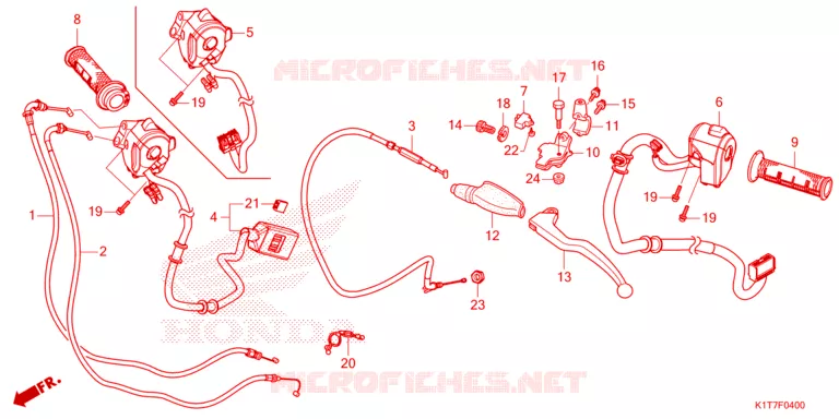 LEVIER DE GUIDON - CABLE - COMMODO Honda MOTO 250 CRF 2023  CRF250LP