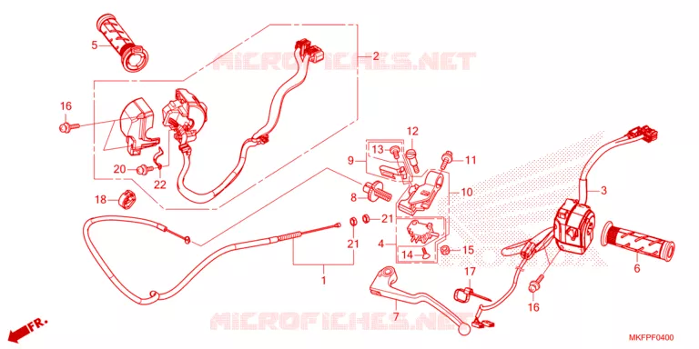 LEVIER DE GUIDON - CABLE - COMMODO Honda MOTO 1000 CBR 2023  CBR1000RAP