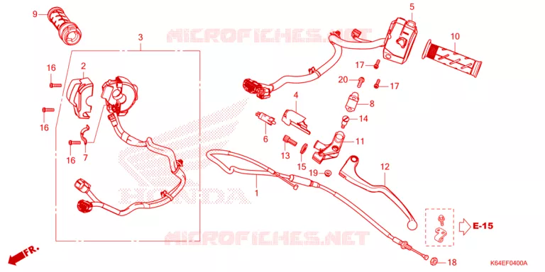 LEVIER DE GUIDON - CABLE - COMMODO Honda MOTO 250 CBR 2021  CBR250S3AM_7MA