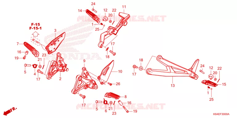 REPOSE PIED Honda MOTO 250 CBR 2021  CBR250S3AM_7MA
