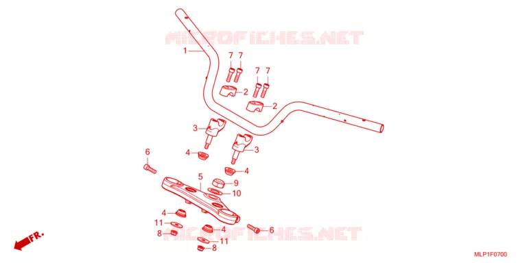 GUIDON - TE DE FOURCHE Honda MOTO 500 CL 2024  CL500AP