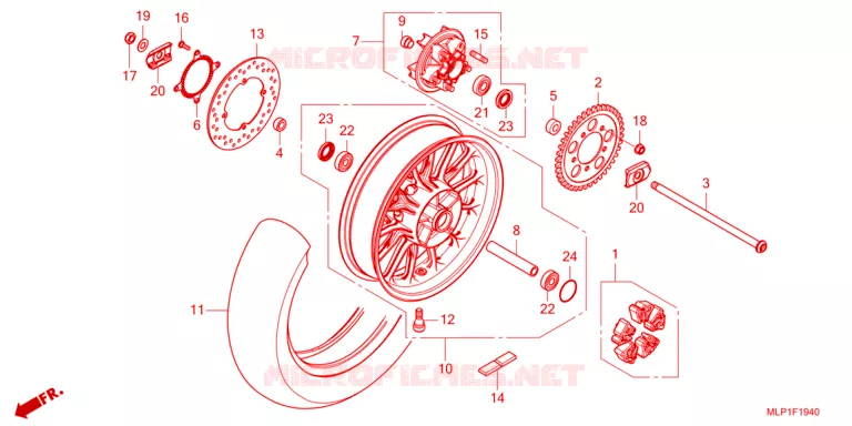 ROUE ARRIERE Honda MOTO 500 CL 2023  CL500AP