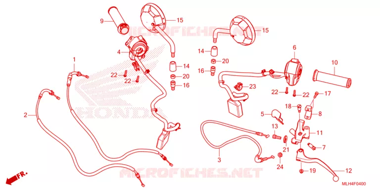 LEVIER DE GUIDON - CABLE - COMMODO Honda MOTO 500 REBEL 2023  CMX500A2P