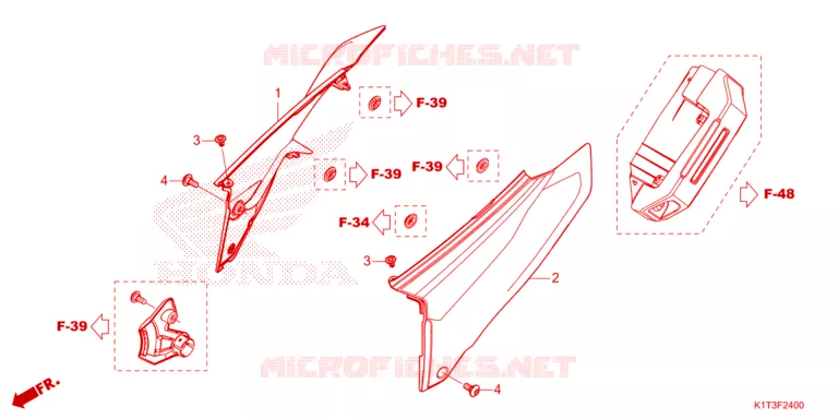 COUVERCLES LATERAUX Honda MOTO 250 CRF 2021  CRF250LRAM