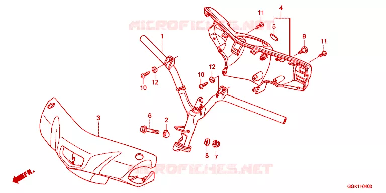 GUIDON - CARENAGE Honda SCOOTER electric EV-NEO 2011  EVC50B
