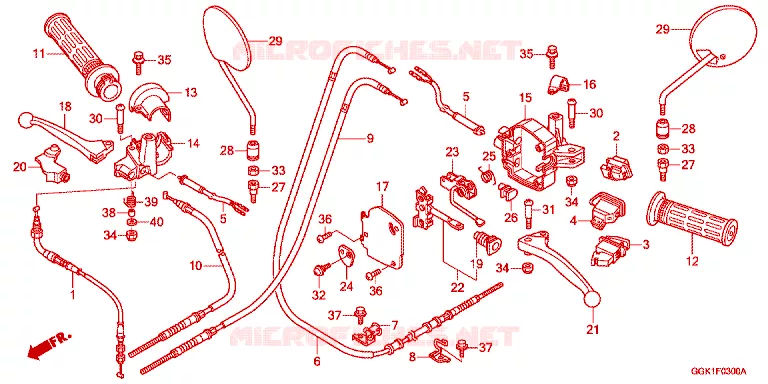 LEVIER DE GUIDON - CABLE - COMMODO Honda SCOOTER electric EV-NEO 2012  EVC50PROB