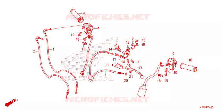 LEVIER DE GUIDON - CABLE - COMMODO Honda MOTO 125 GROM 2024  MSX125R