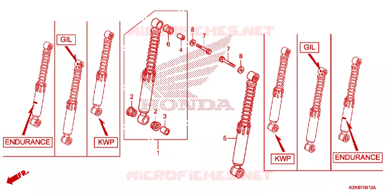 AMORTISSEUR AVANT Honda SCOOTER 110 DIO 2015  SCV110FBC