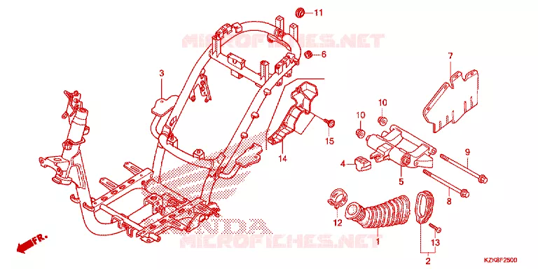 CADRE Honda SCOOTER 110 DIO 2016  SCV110FBC