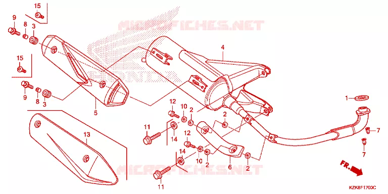 SILENCIEUX D'ECHAPPEMENT Honda SCOOTER 110 DIO 2015  SCV110FBC