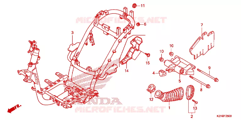 CADRE Honda SCOOTER 110 DIO 2014  SCV110FBC