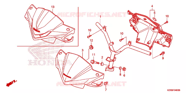 GUIDON - CARENAGE Honda SCOOTER 110 DIO 2014  SCV110FBC
