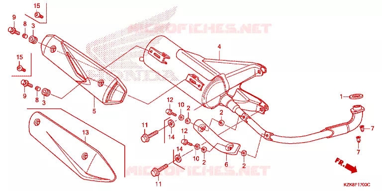 SILENCIEUX D'ECHAPPEMENT Honda SCOOTER 110 DIO 2018  SCV110FBH