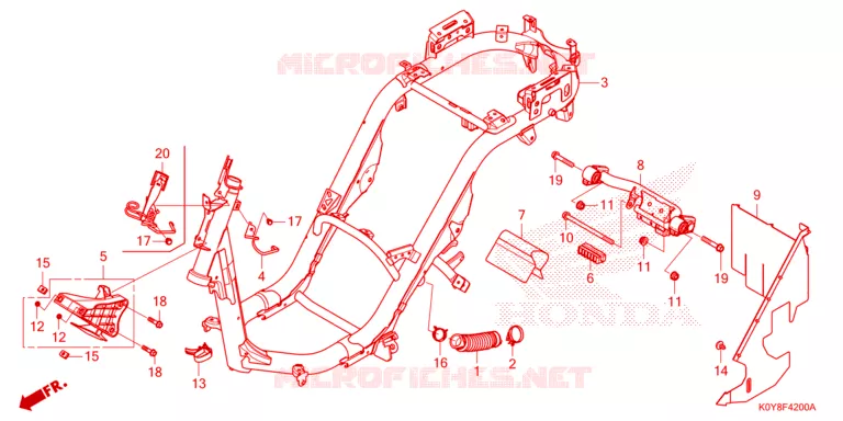 CADRE Honda SCOOTER 110 DIO 2020  SCV110FBL
