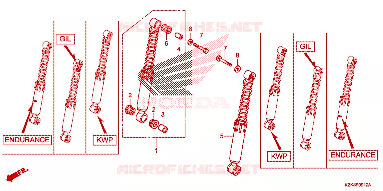 AMORTISSEUR AVANT Honda SCOOTER 110 DIO 2013  SCV110FD