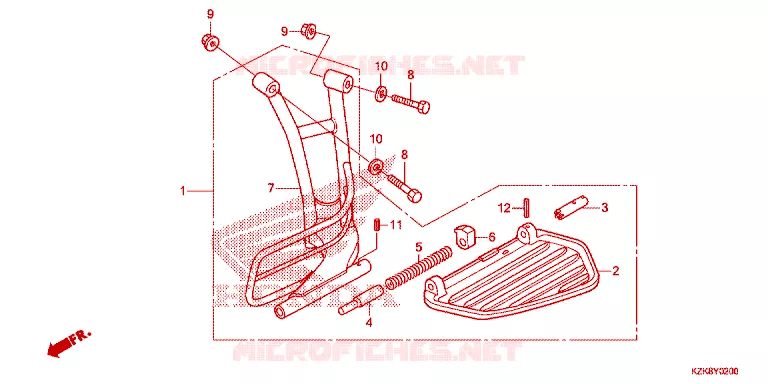 ENSEMBLE MARCHE PIEDS Honda SCOOTER 110 DIO 2014  SCV110FD