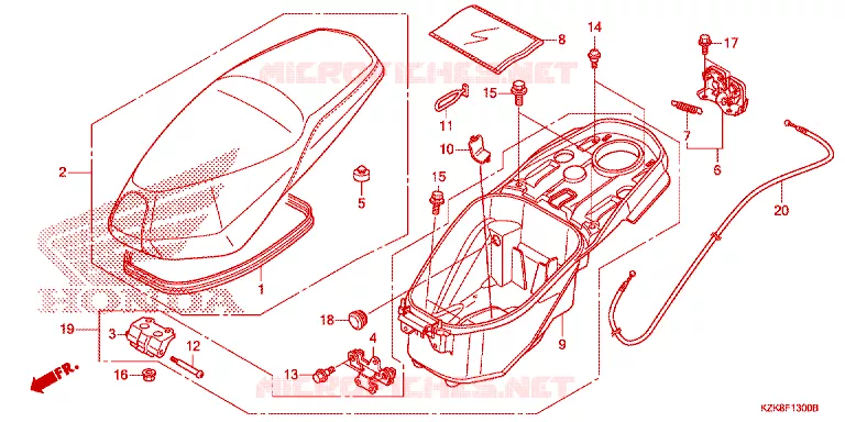 SELLE - COFFRE Honda SCOOTER 110 DIO 2014  SCV110FD