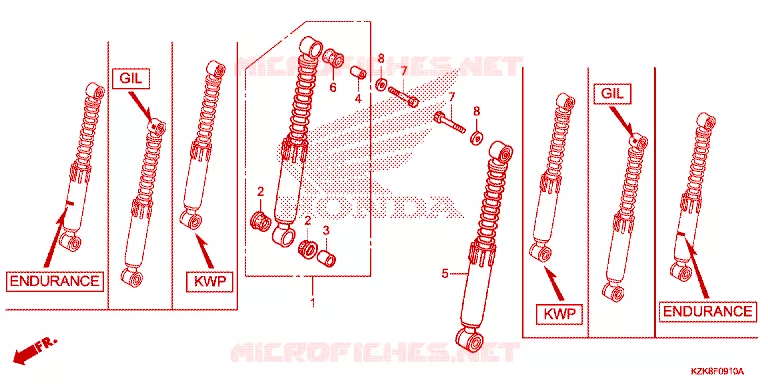 AMORTISSEUR AVANT Honda SCOOTER 110 DIO 2013  SCV110FD