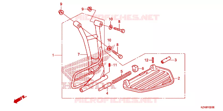 ENSEMBLE MARCHE PIEDS Honda SCOOTER 110 DIO 2018  SCV110FH