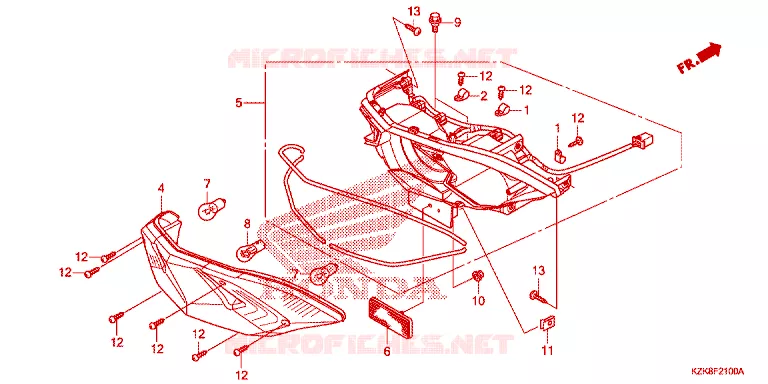 FEUX ARRIERE Honda SCOOTER 110 DIO 2017  SCV110FH