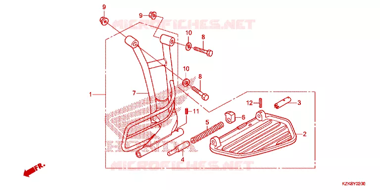 ENSEMBLE MARCHE PIEDS Honda SCOOTER 110 DIO 2018  SCV110FH