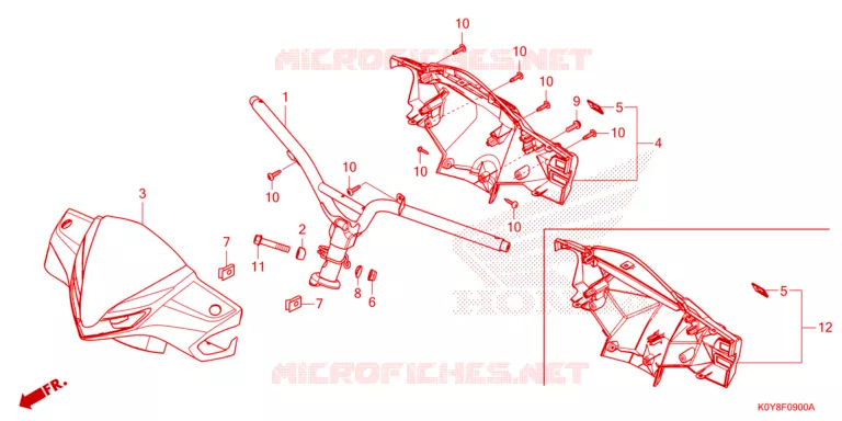 GUIDON - CARENAGE Honda SCOOTER 110 DIO 2023  SCV110FP