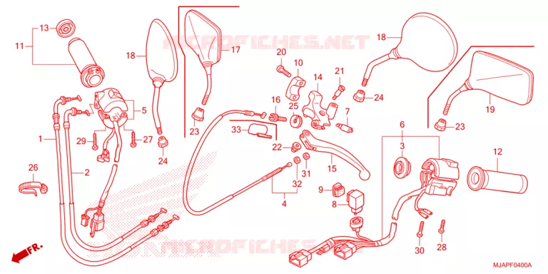 LEVIER DE GUIDON - CABLE - COMMODO Honda MOTO 750 SHADOW 2023  VT750CP
