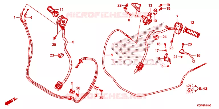 COMMODOS - POIGNEES - CABLES Honda SCOOTER 150 ADV 2023  ADV150AP_A