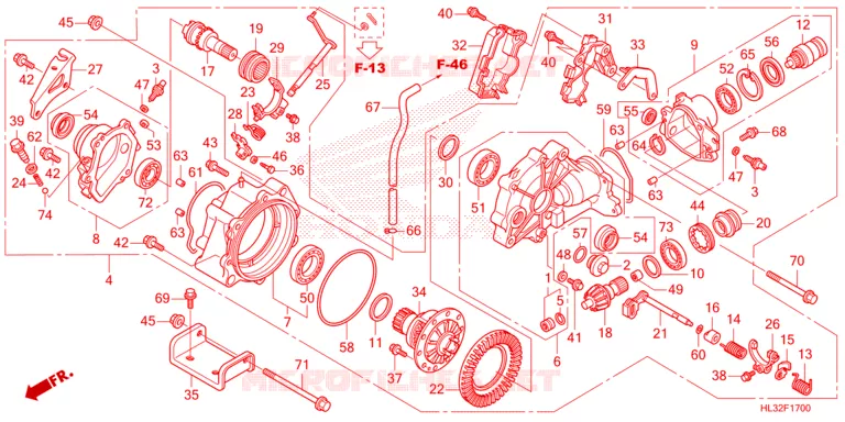 ENGRENAGE FINAL AVANT Honda ATV 700 PIONEER 2023  SXS700M2DP