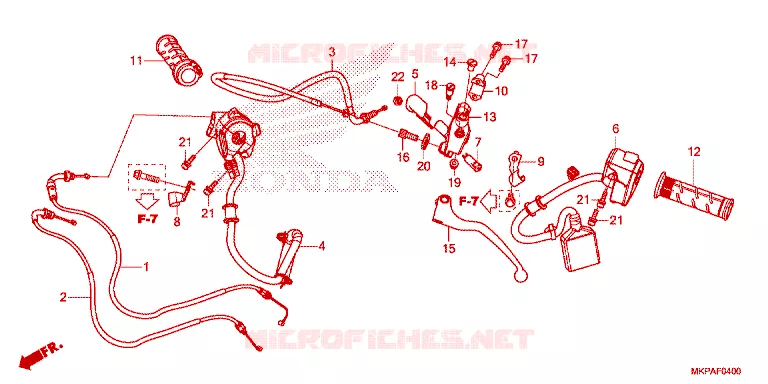 LEVIER DE GUIDON - CABLE - COMMODO Honda MOTO 500 CBR 2023  CBR500RAP