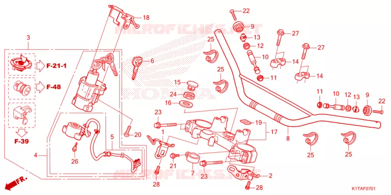 GUIDON - TE DE FOURCHE Honda MOTO 300 CRF 2023  CRF300LRAP