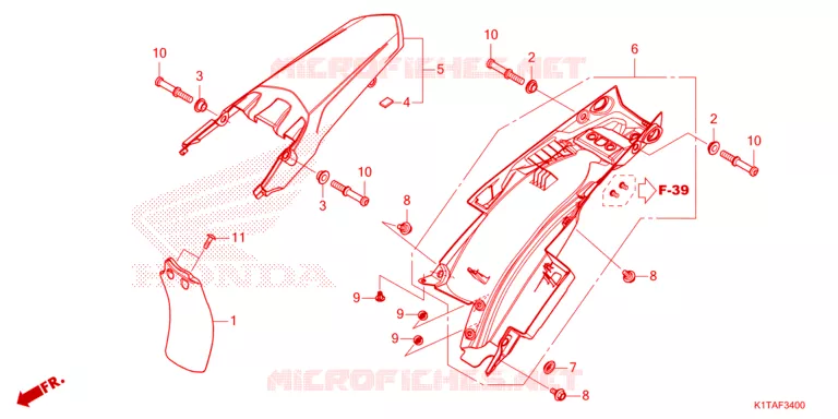 GARDE-BOUE ARRIERE Honda MOTO 300 CRF 2023  CRF300LRP