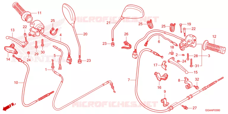 LEVIER DE GUIDON - CABLE - COMMODO Honda SCOOTER 50 RUCKUS 2024  NPS50P