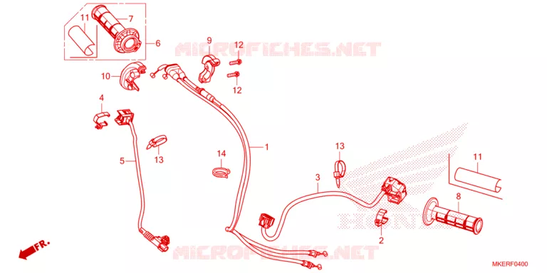 COMMODOS - POIGNEES - CABLES Honda MOTO 450 CRF 2024  CRF450RXR
