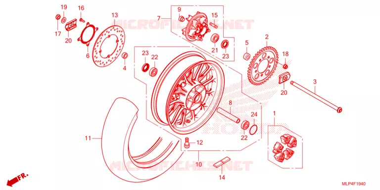 ROUE ARRIERE Honda MOTO 500 CL 2023  CL500AP