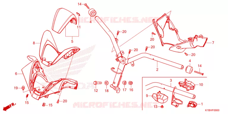 GUIDON - CARENAGE Honda SCOOTER 350 FORZA 2024  NSS350AP_2TH