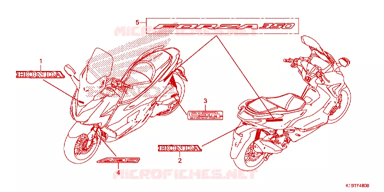 AUTOCOLLANTS Honda SCOOTER 350 FORZA 2021  NSS350AM_2TH