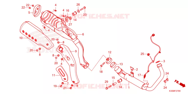 SILENCIEUX D'ECHAPPEMENT Honda MOTO 300 CL 2023  CL300AP