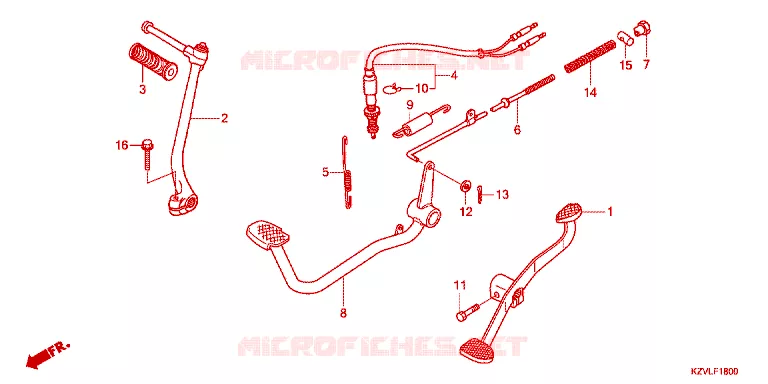 PEDALE - KICK Honda MOTO 110 DREAM 2012  NBC110MDFC