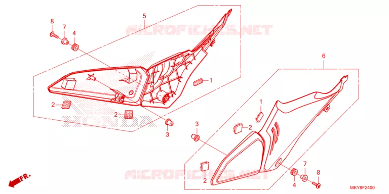 COUVERCLES LATERAUX Honda MOTO 650 CBR 2021  CBR650RAM
