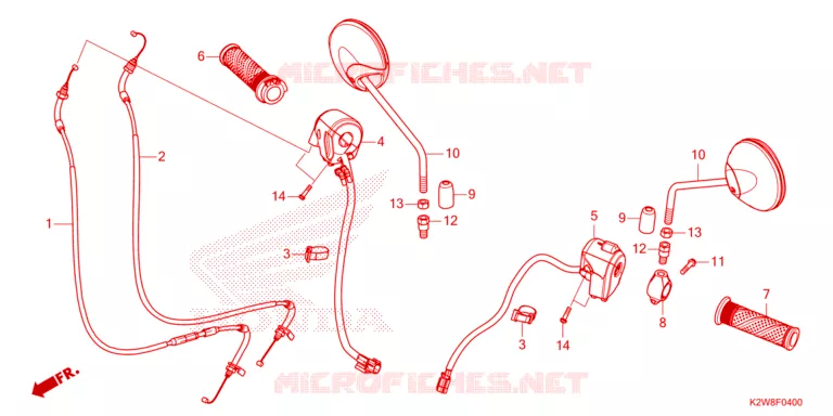 COMMODOS - POIGNEES - CABLES - MIROIR Honda MOTO 125 DAX 2024  ST125AP