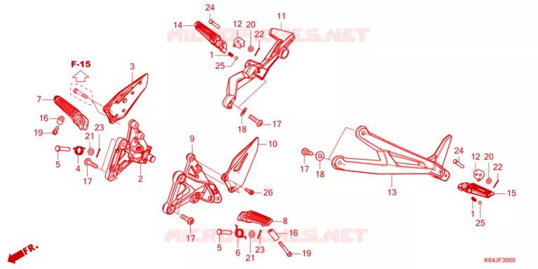 REPOSE PIED Honda MOTO 250 CBR 2023  CBR250S3AP_3J