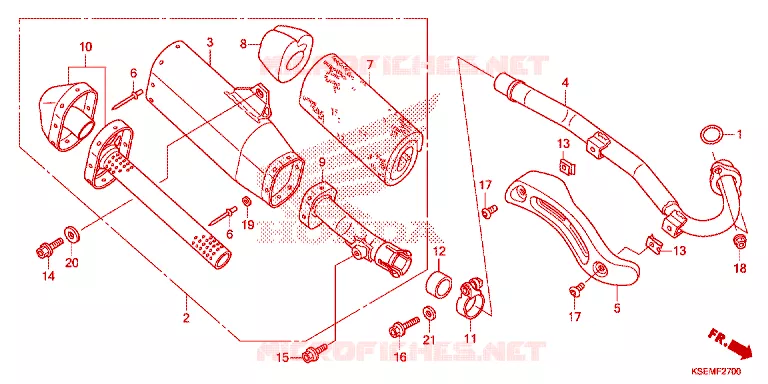 SILENCIEUX D'ECHAPPEMENT Honda MOTO 150 CRF 2024  CRF150RBR