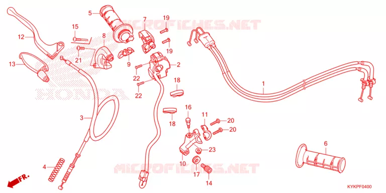 LEVIER DE GUIDON - CABLE - COMMODO Honda MOTO 110 CRF 2024  CRF110FR
