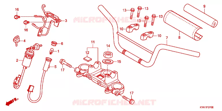 GUIDON - TE DE FOURCHE Honda MOTO 110 CRF 2024  CRF110FR