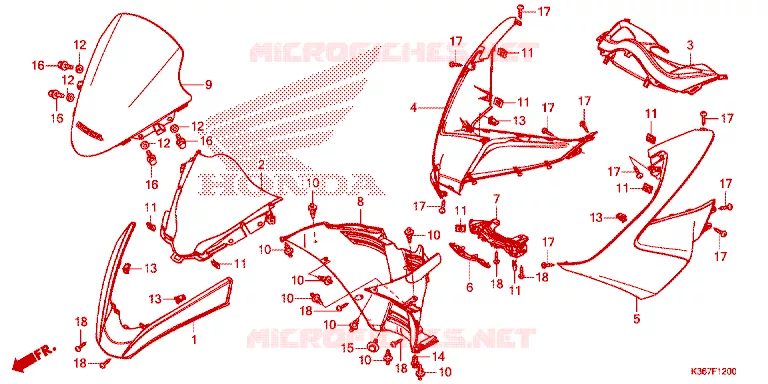 CARENAGE AVANT Honda SCOOTER 150 PCX 2016  WW150EX2F